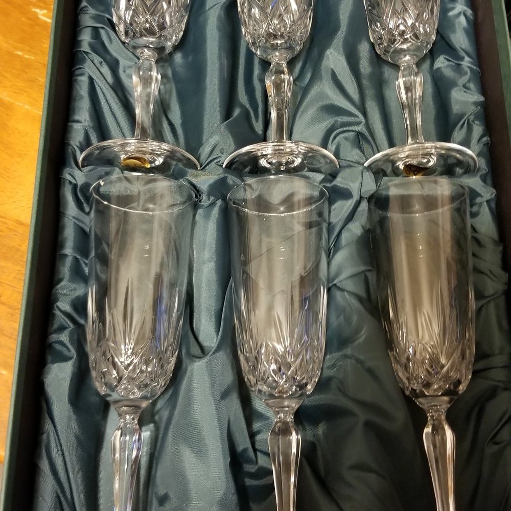 COPY - COPY - 24% Lead Cut Crystal Champagne Flutes